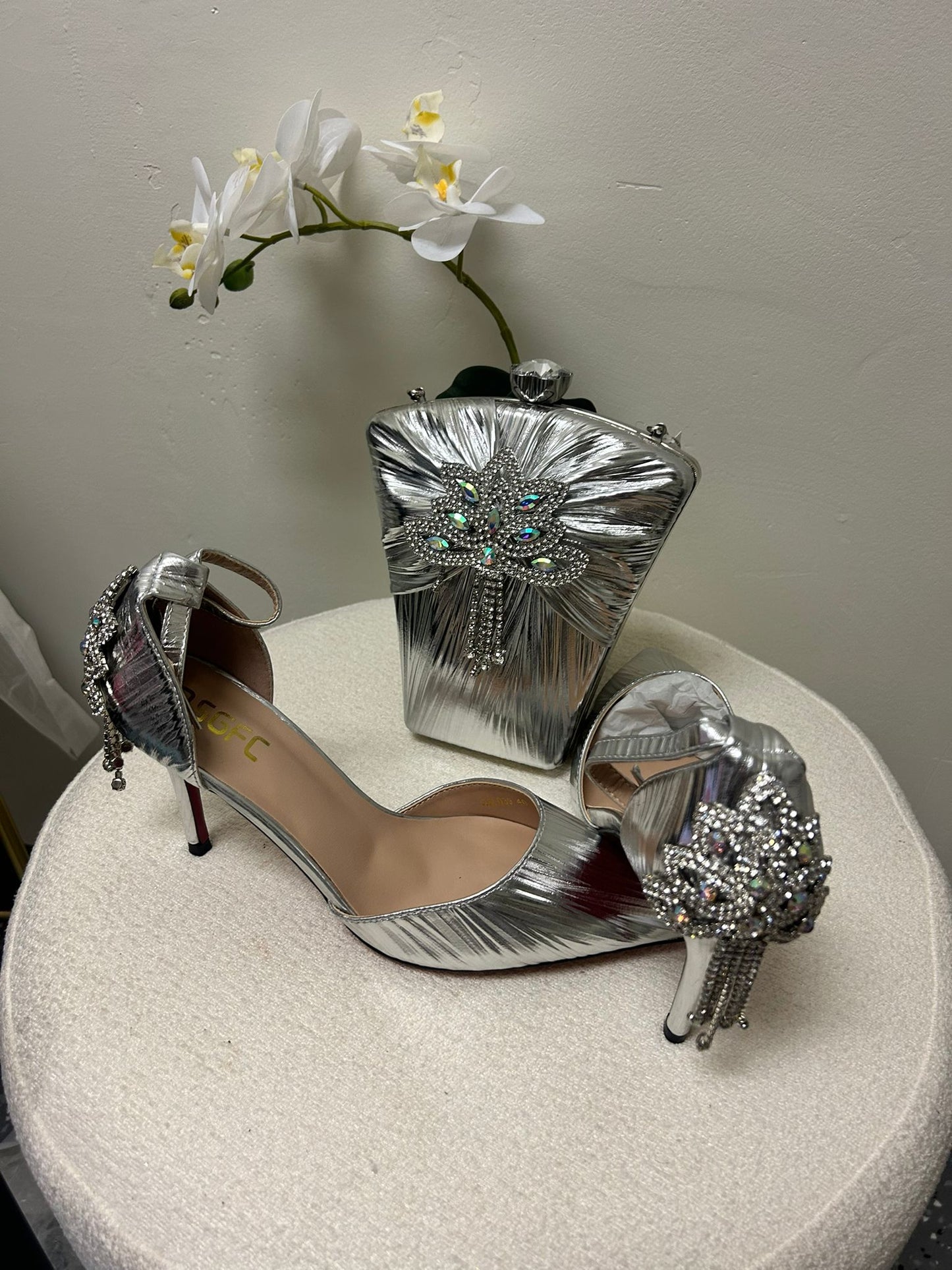 Matching Art Deco Style Jeweld Bag & Shoe