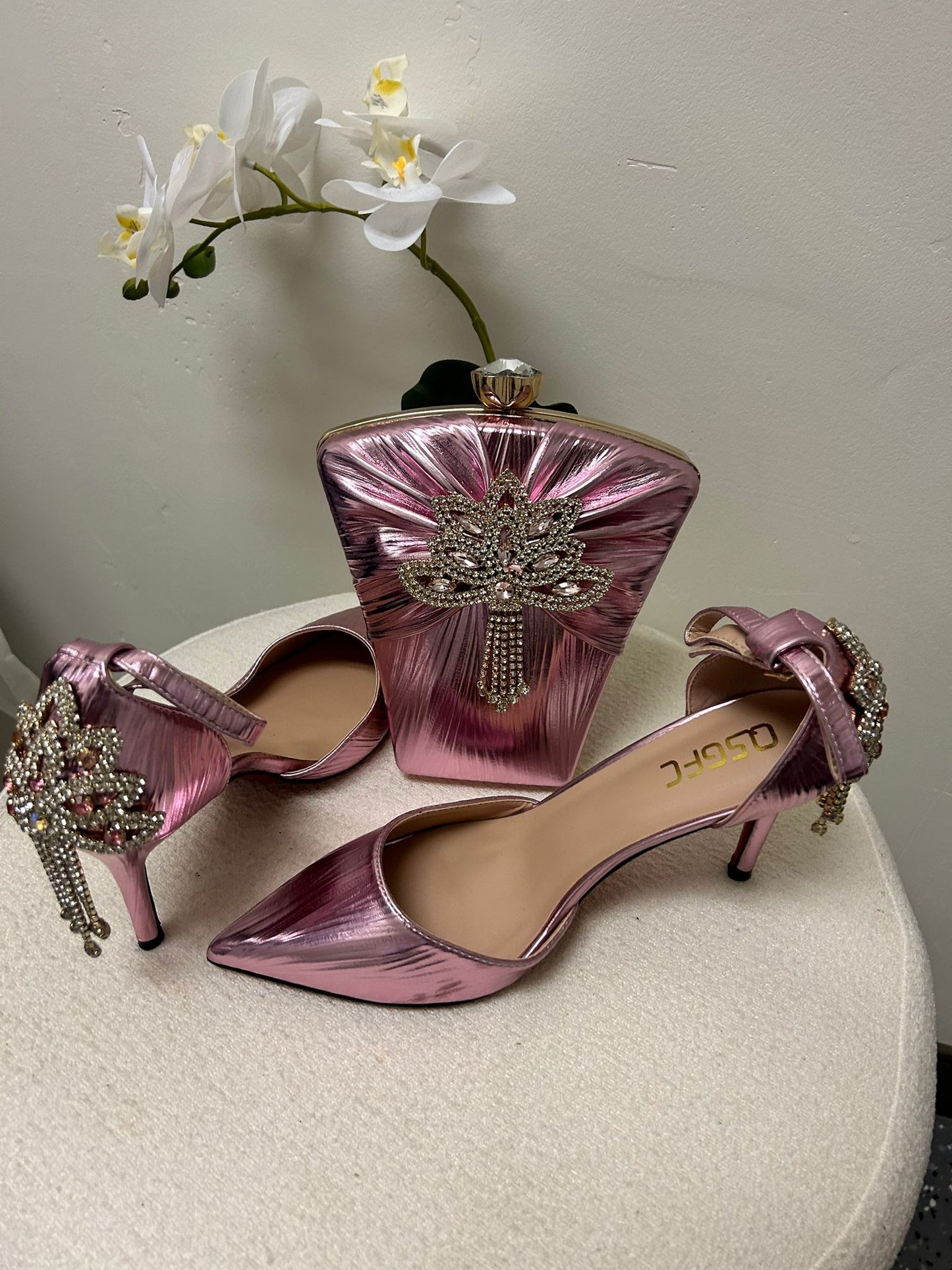 Matching Art Deco Style Jeweld Bag & Shoe