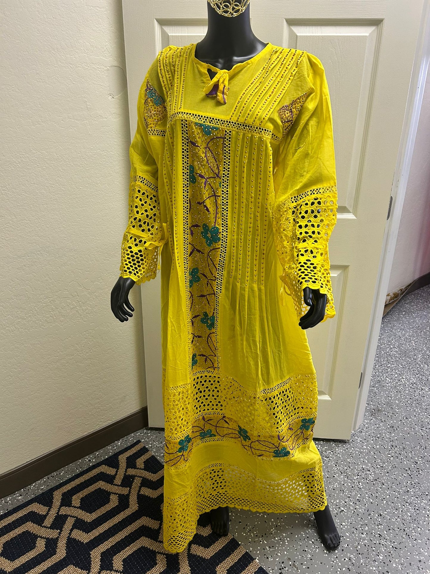 Comfortable Maxi Non-Fitting Flowing Beaded Dress