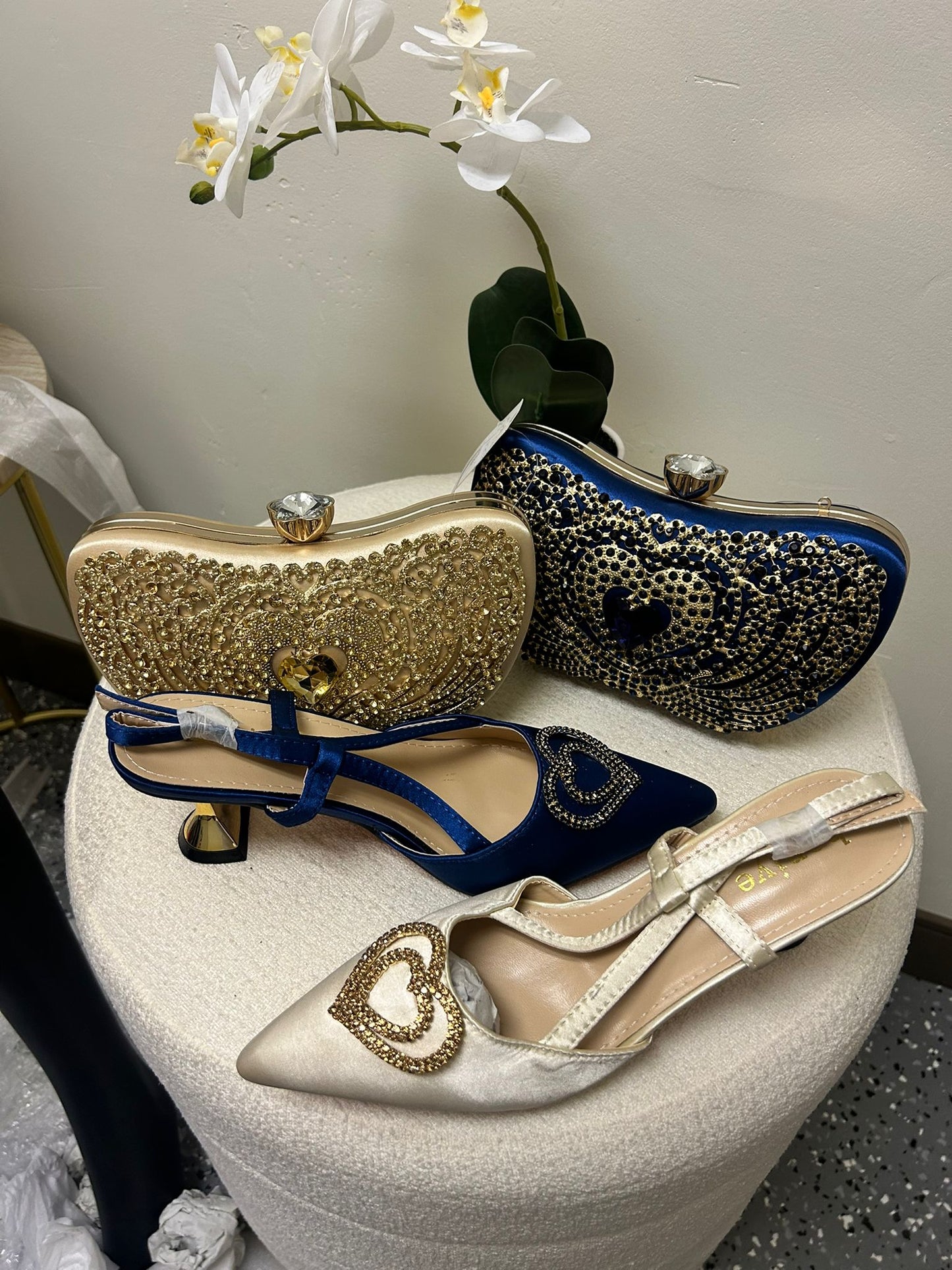 Stylish Designer Clutch Bag & Mule Shoe