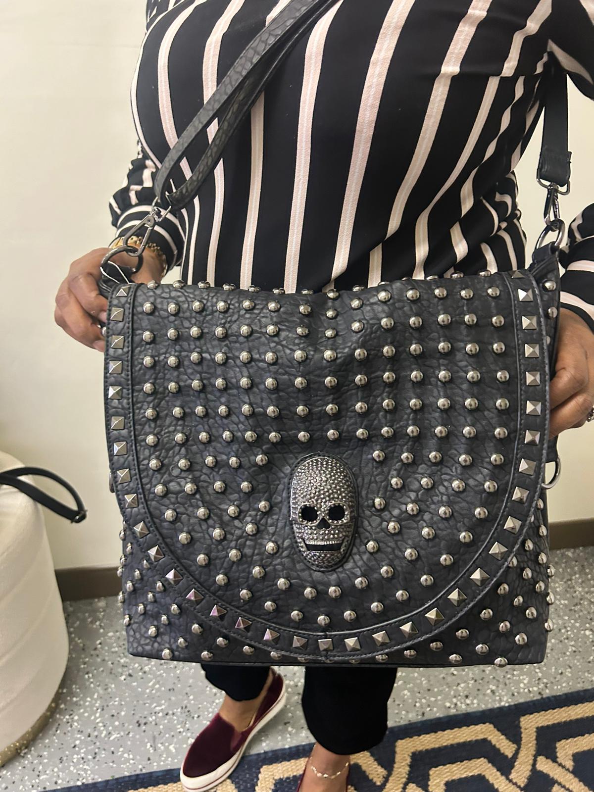 Studded Skull Shoulder Bag
