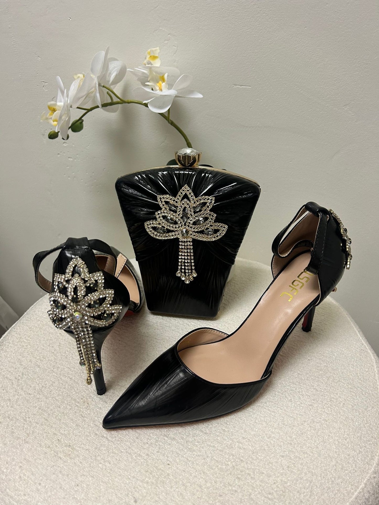 Matching Art Deco Style Jeweld Bag & Shoe