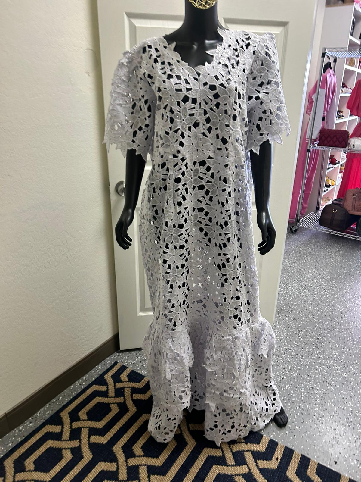 Elegant White Pearl & Lace Elegance