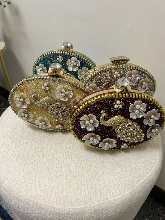 Jeweled Peacock Clutch