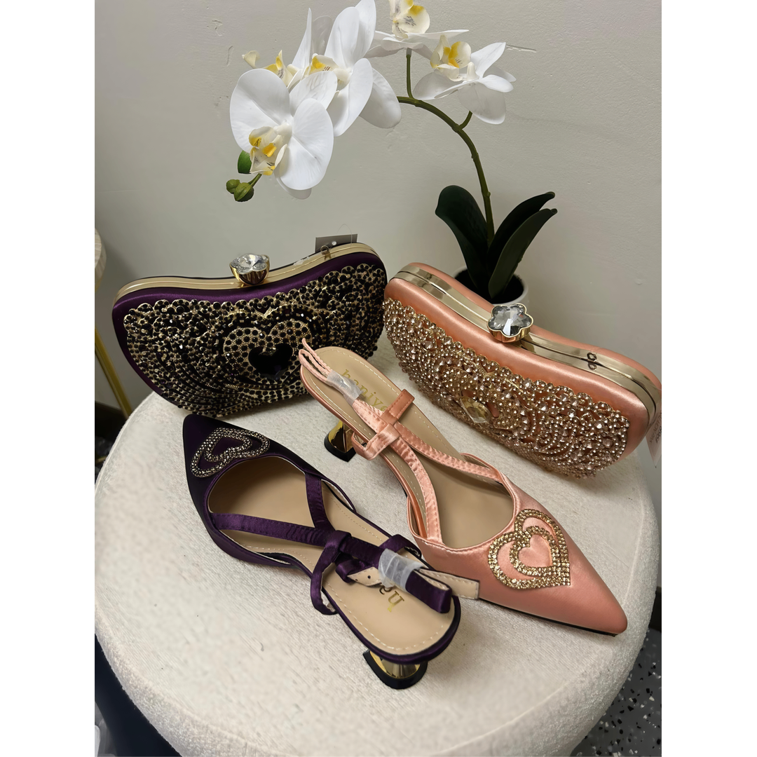 Stylish Designer Clutch Bag & Mule Shoe