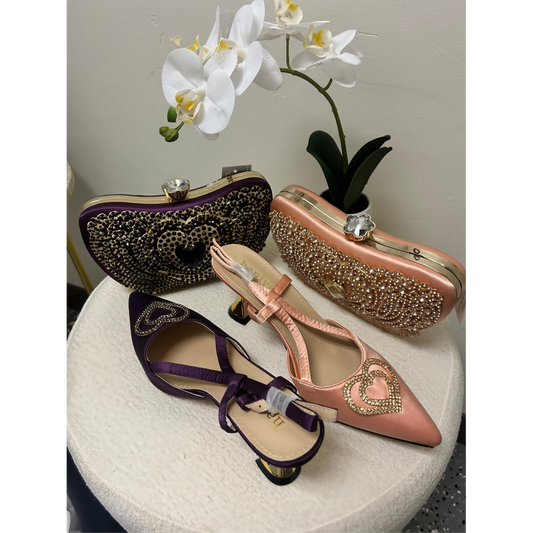 Stylish Designer Clutch Bag & Mule Shoe