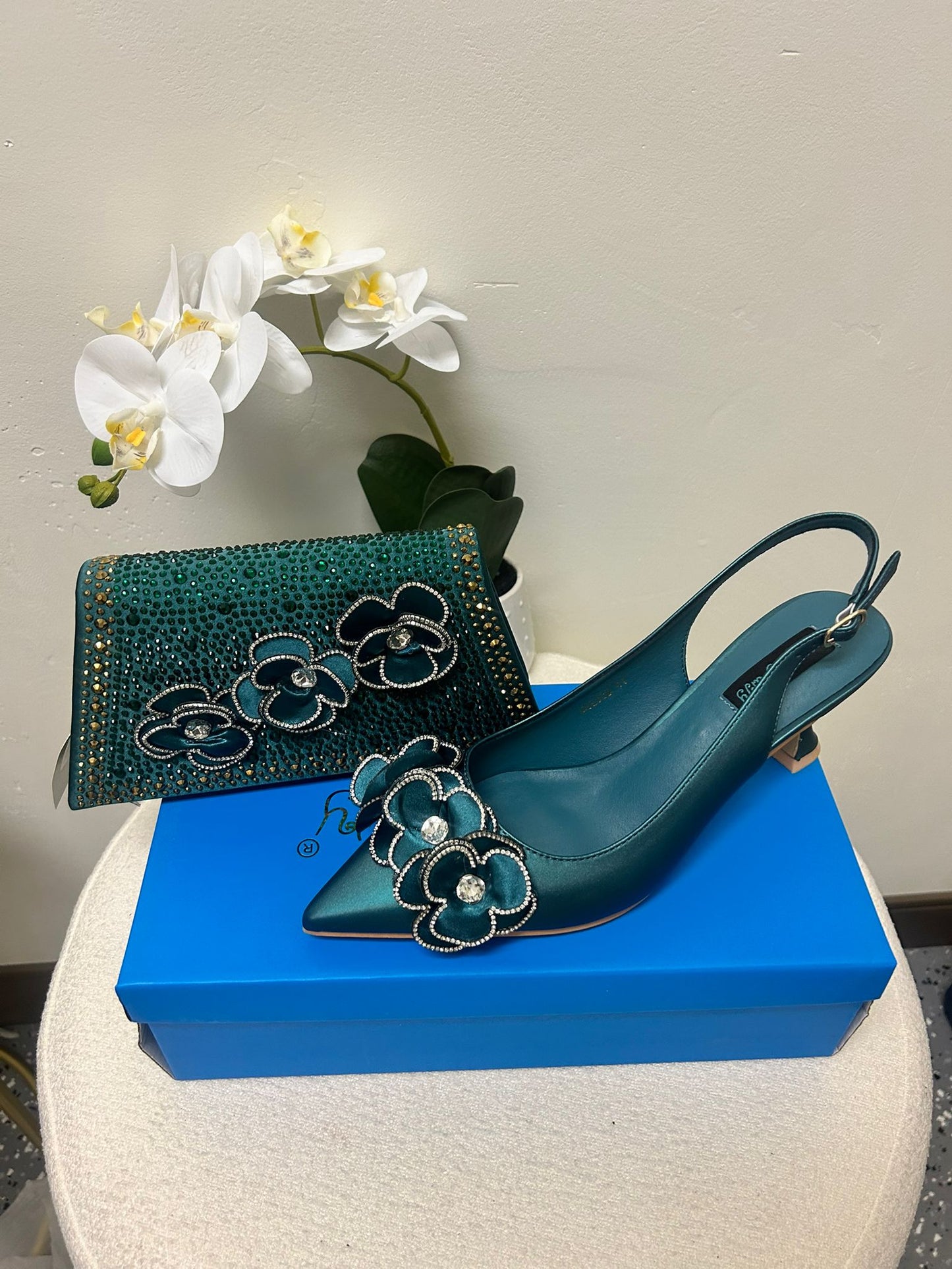 Designer Floral Purse with matching Shoes