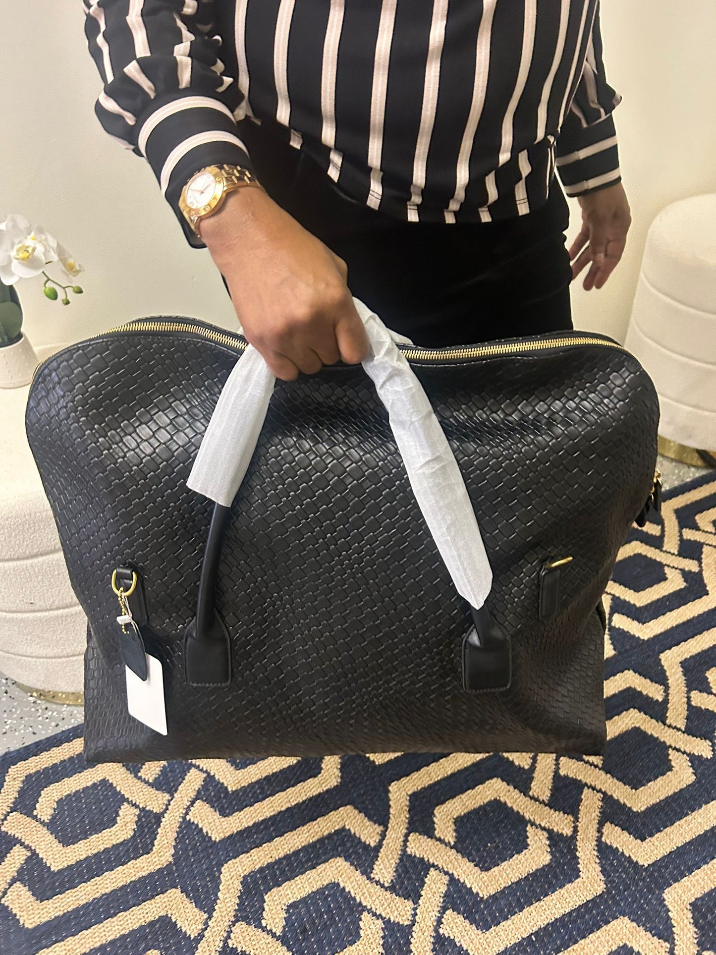 Black Leather Carry Bag